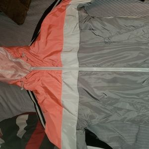 Pink,White and Grey rain jacket